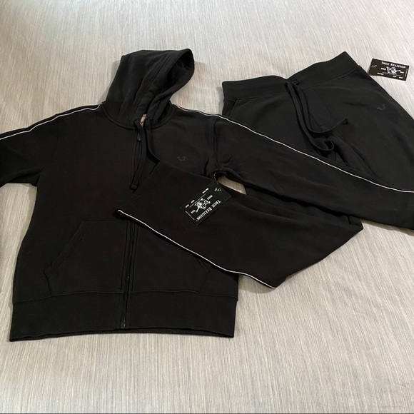 True Religion Shirts True Religion Metallic Stripe Sweatsuit Poshmark